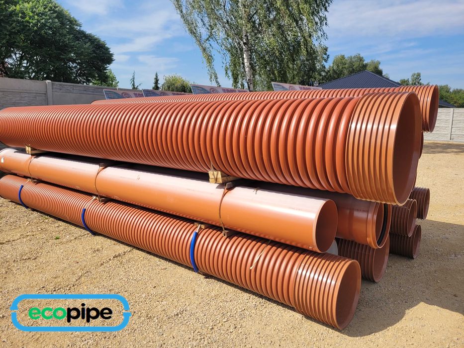 Rura kanalizacyjna fi400 przepustowa karbowana mostkowa dwuścienna