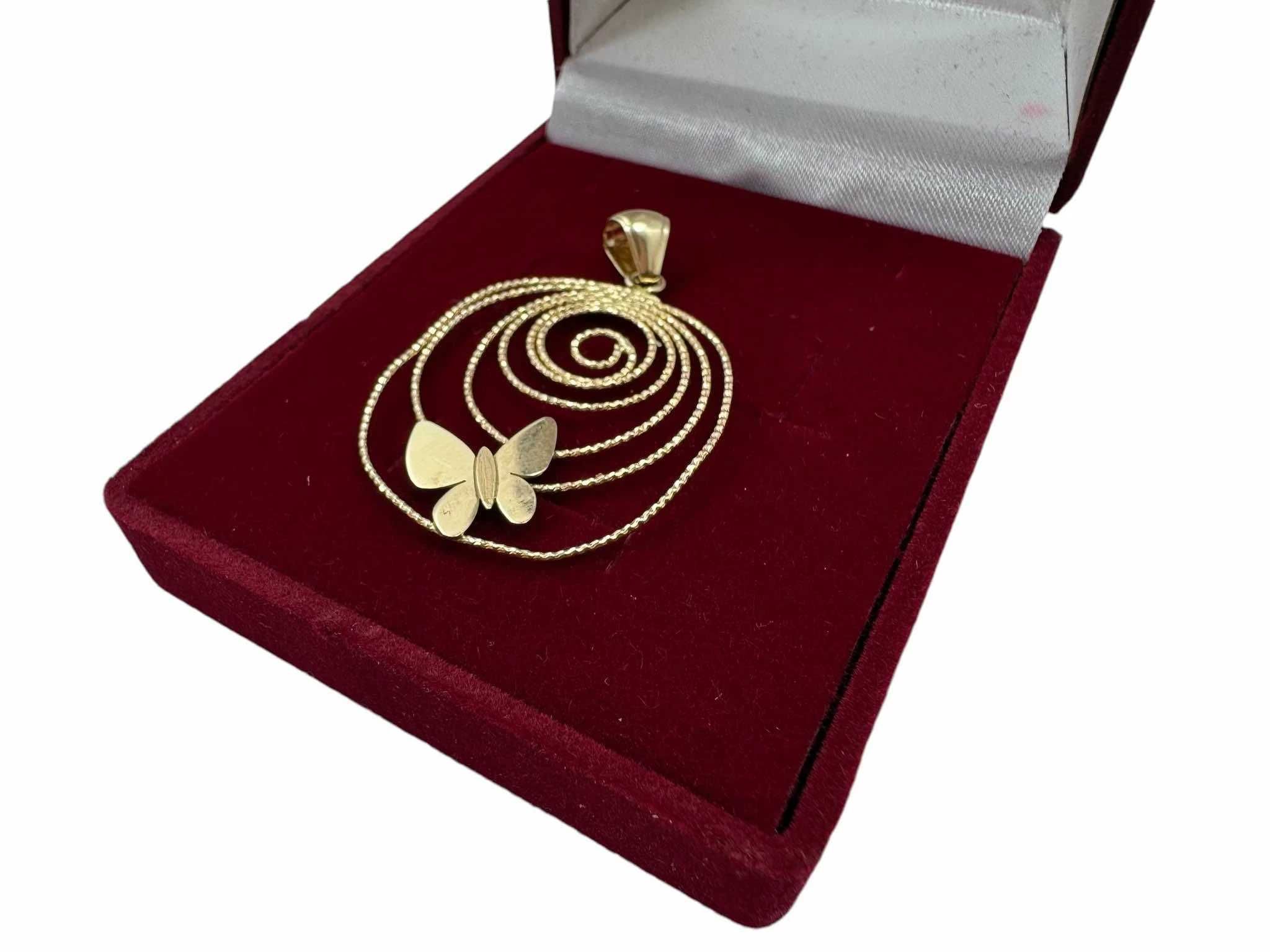Złota Zawieszka Motylek Na Sieci 585 W:2,45g 4cmx3cm
