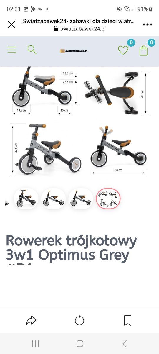 Rowerek 3 w 1 dla maluszka 12 +