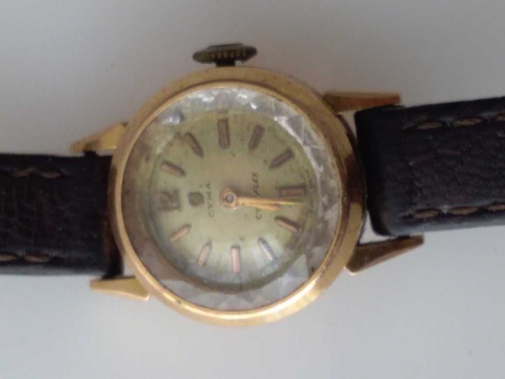 Relógio pulso senhora Cyma/Cymaflex, ouro