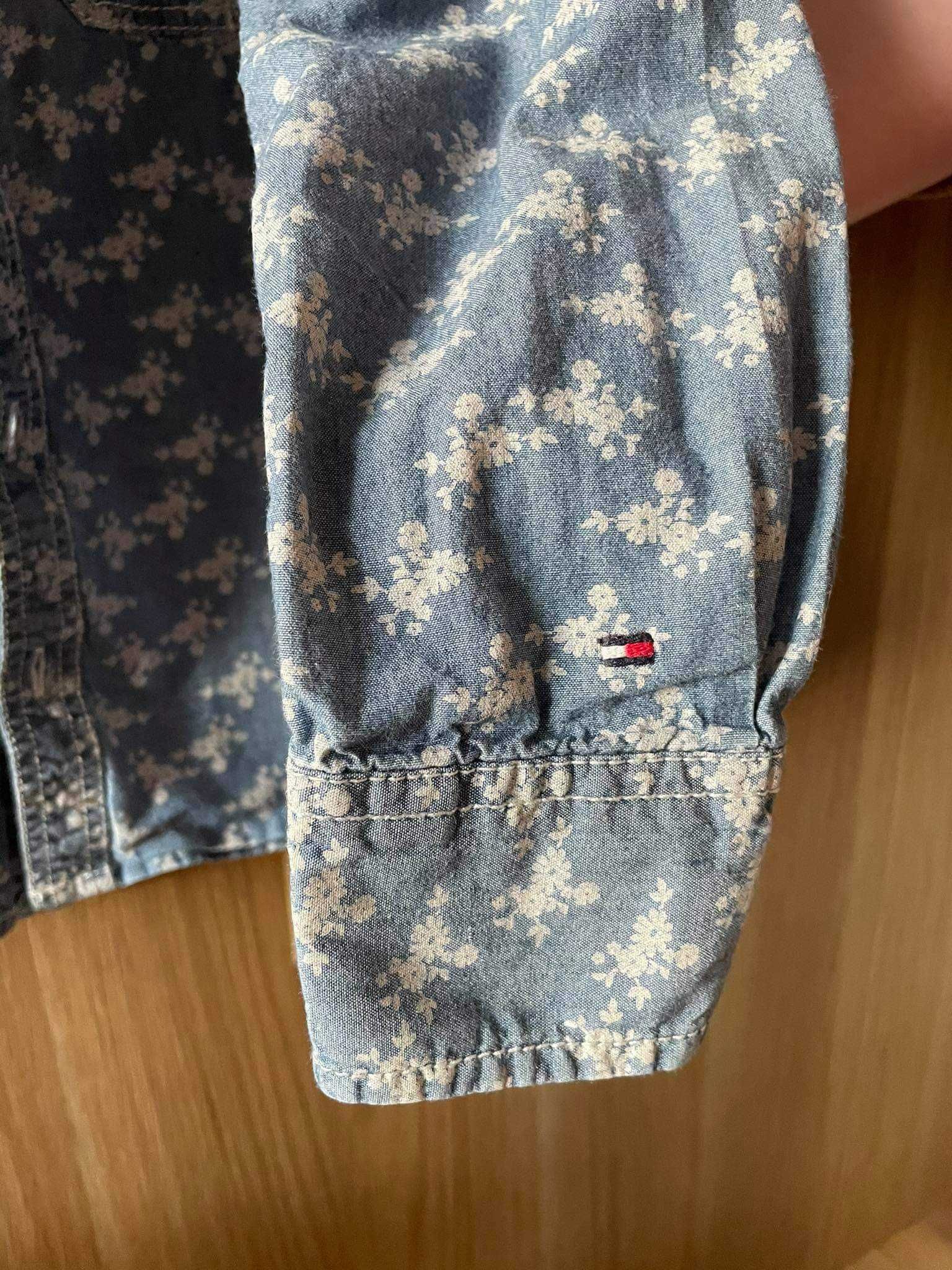 Koszula cienki jeans Tommy Hilfiger chlopiec 6-8 lat -stan b.dobry