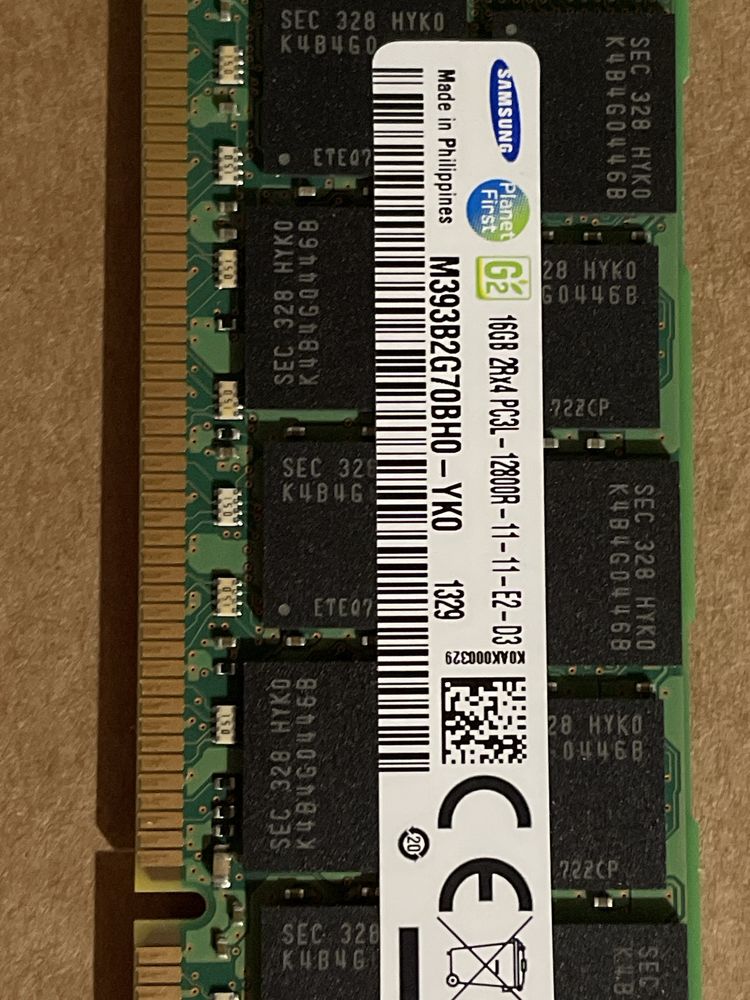 DDR 3 16Gb 1600 Mhz Ecc Reg. Samsung
