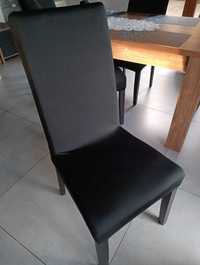 Pokrowce na krzesła czarne zestaw komplet 6 sztuk elastyczne