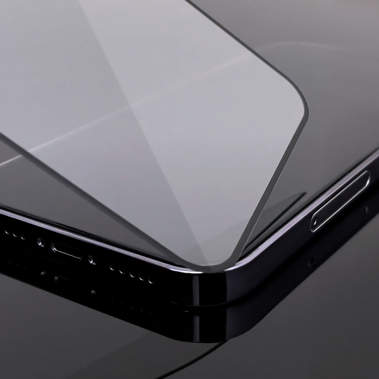 szkło hartowane na cały ekran z ramką do iphone 15 pro max czarne