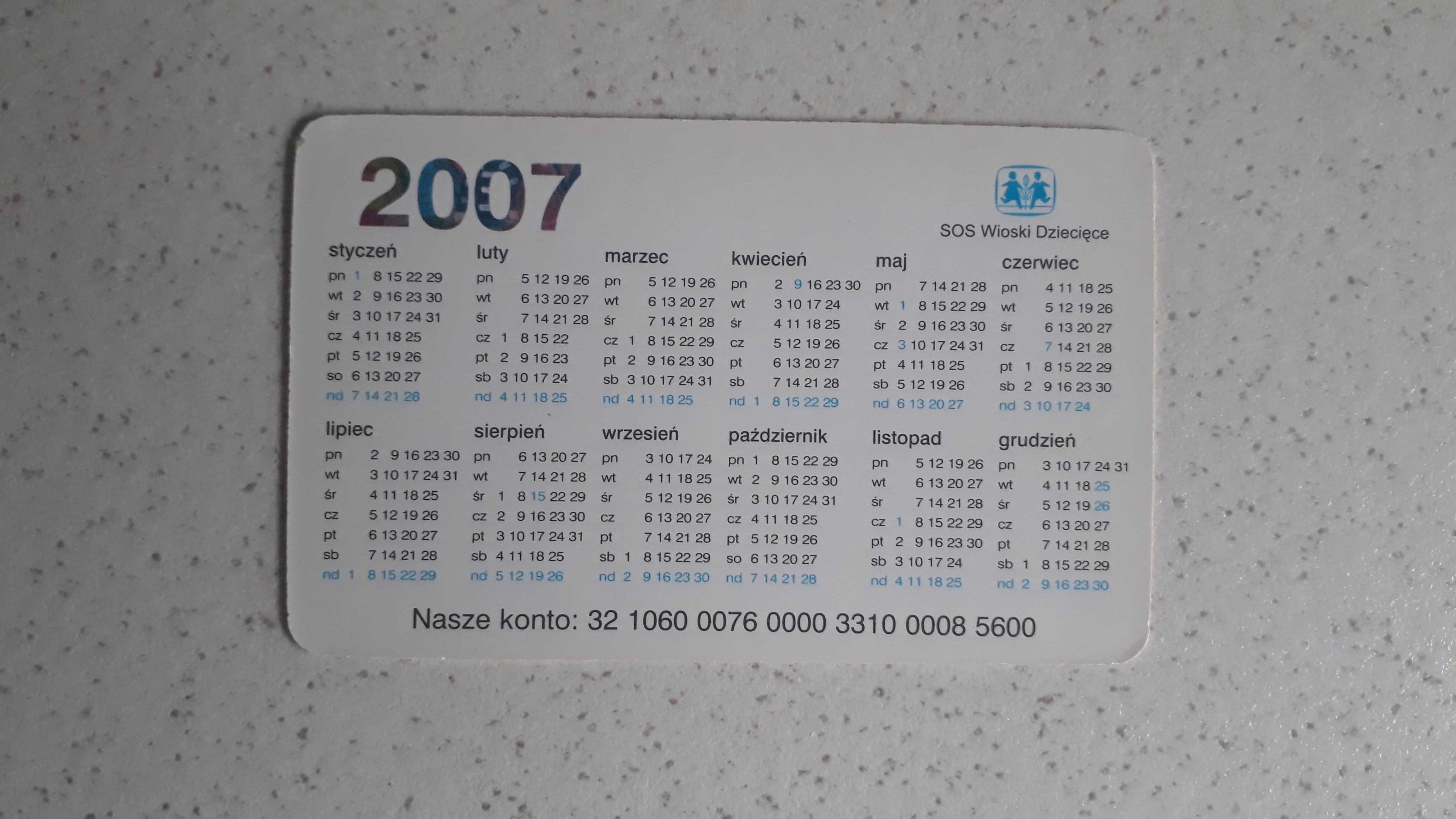 kalendarzyk trójwymiarowy  Redd's z 2003 + kalendarzyk z 2007