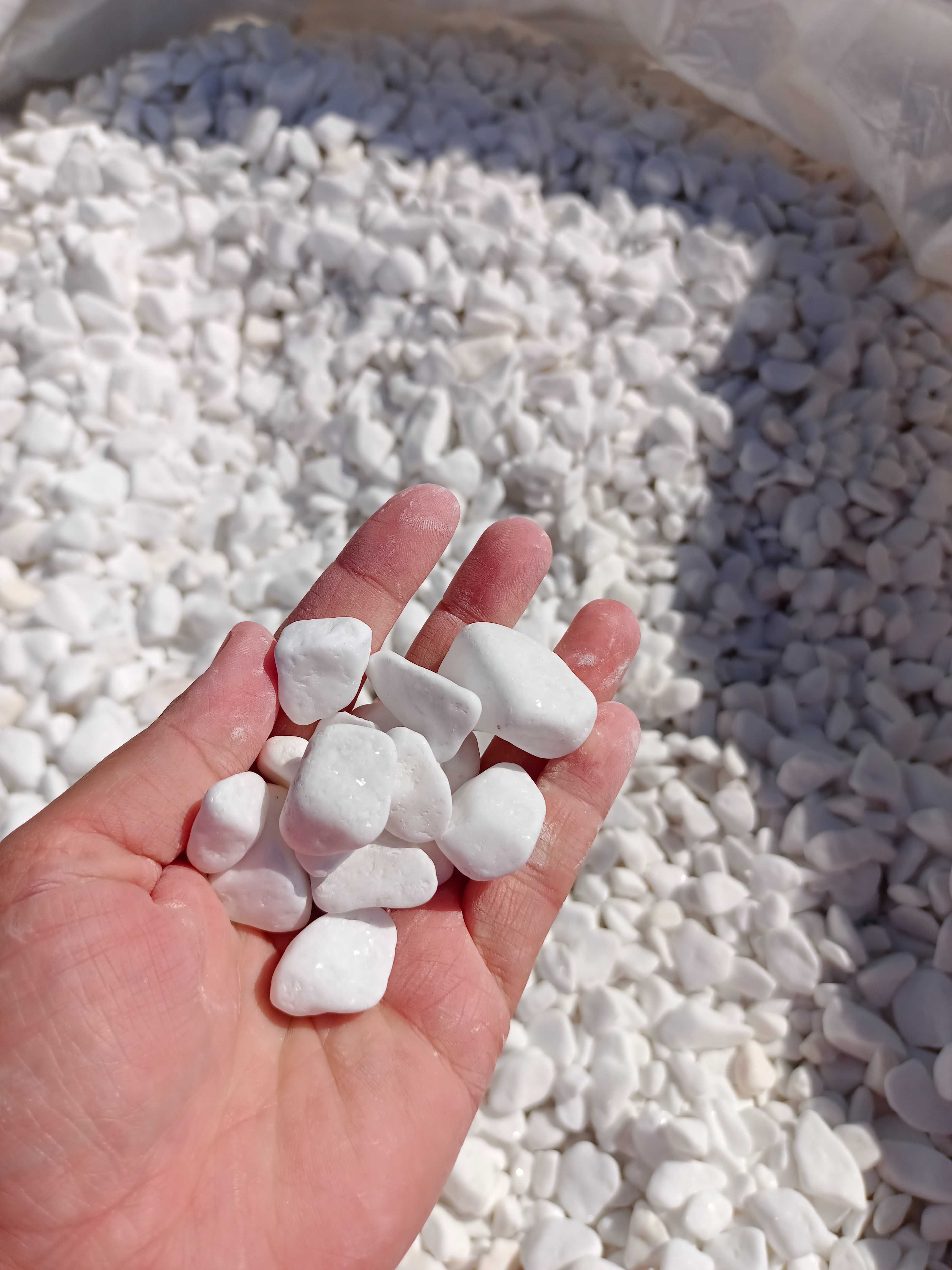 Kamień otoczak grecki THASSOS Premium biały 1-3, 3-6 cm worek 25kg