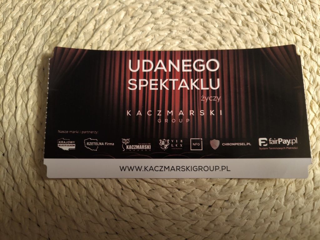 Bilet z Teatru Komedia we Wrocławiu, spektakl sylwestrowy 31.12.2023.