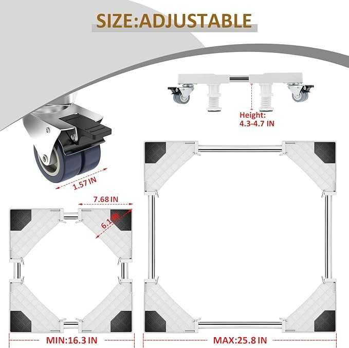 Uniwersalna podstawa po pralkę lodówkę z kółkami