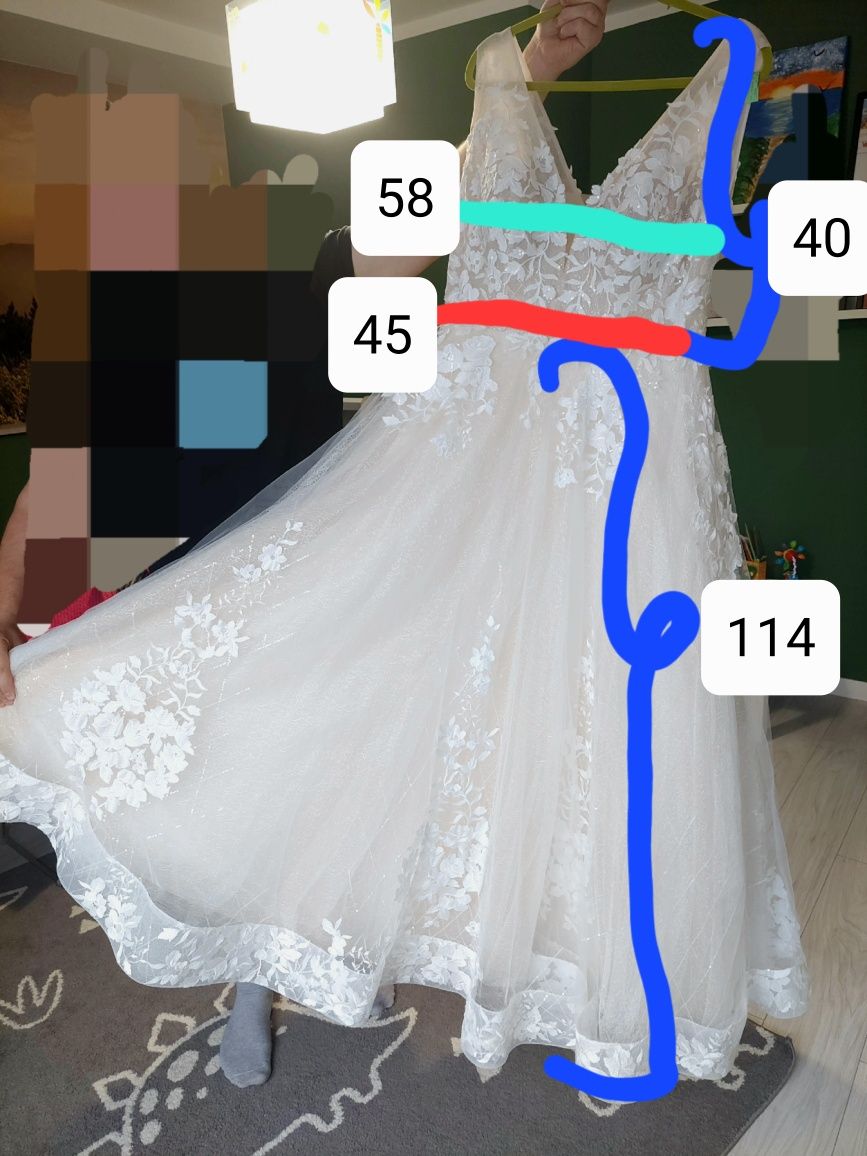 Suknia ślubna 44 / 46 169 + 8cm obcas litera A