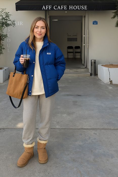 Жіноча осіння (зимова) куртка/пуховик королівського синього кольору.