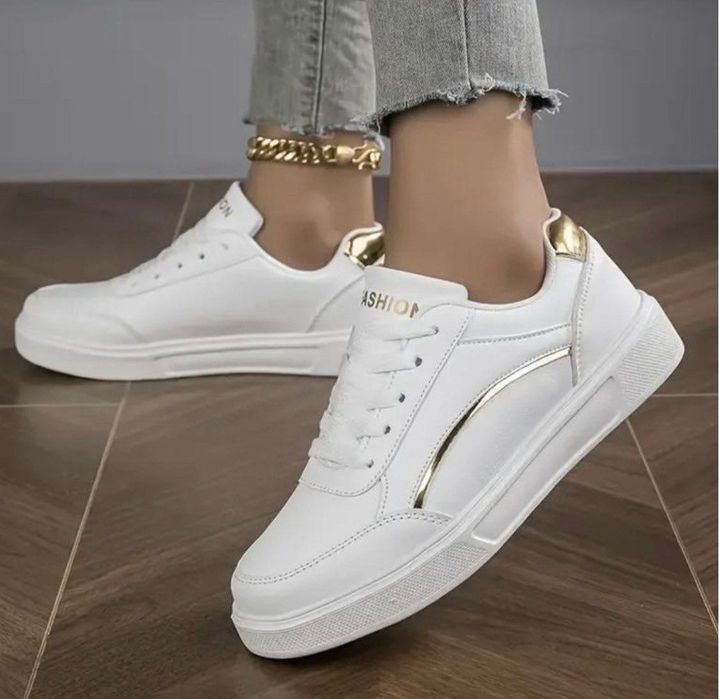 Стильные женские белые кеды 42 р, новые белые кроссовки