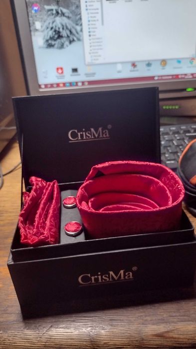 krawat sciereczka i spinki