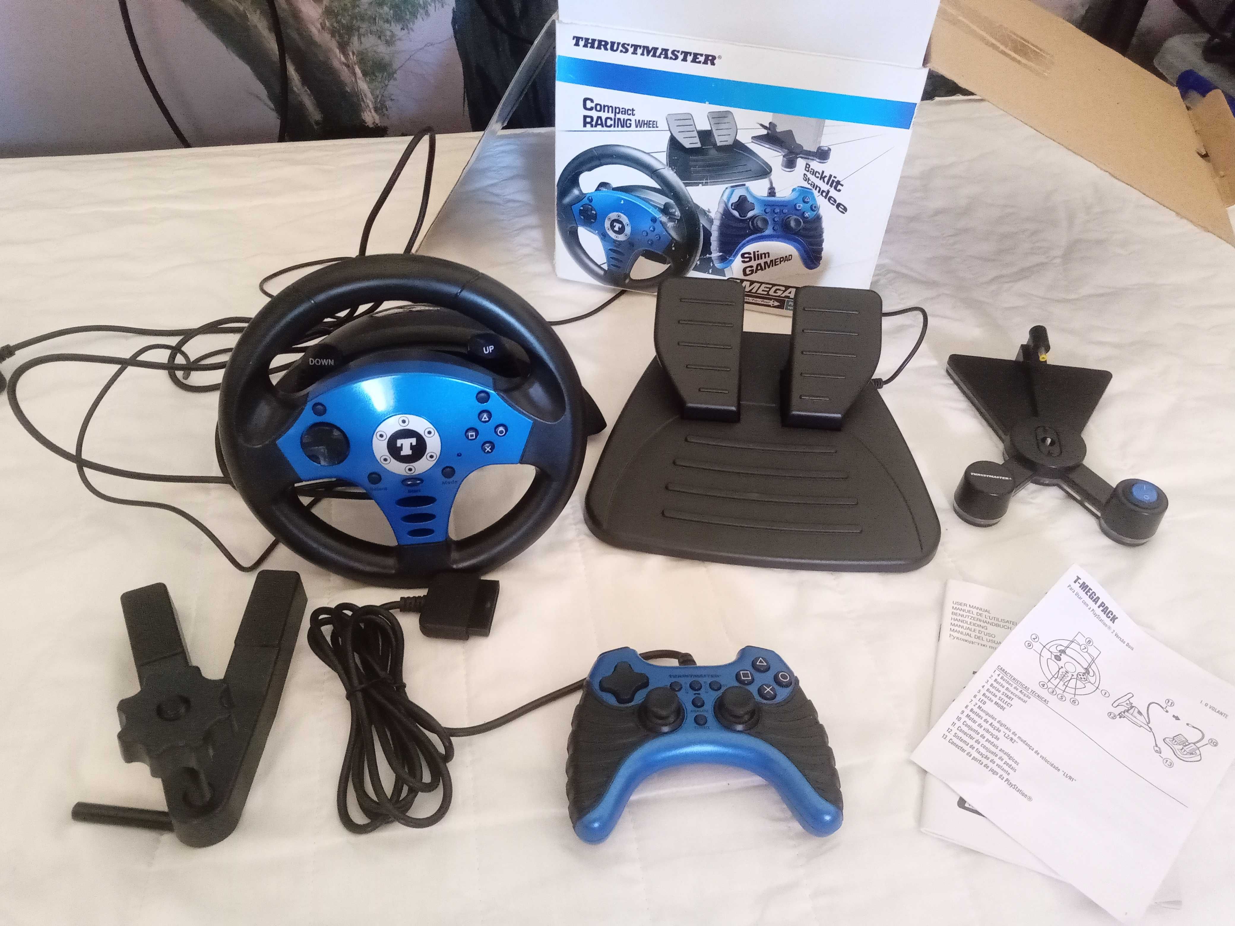 Volante, Pedais e Comando Thrustmaster Ps2 T- Megapack NOVO