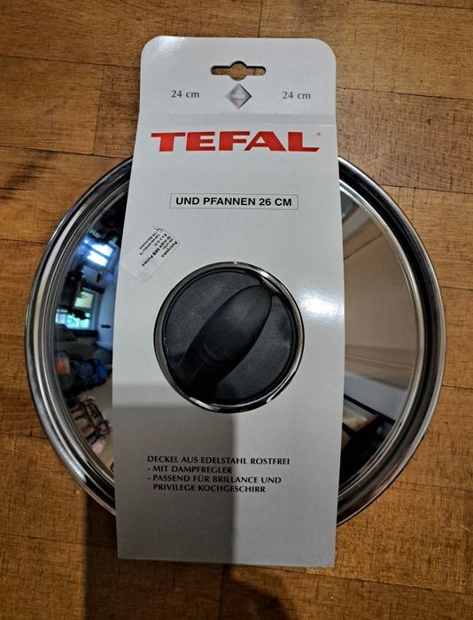 Pokrywka Tefal 2w1 z regulacją wylotu pary rozmiar 24 -26 cm