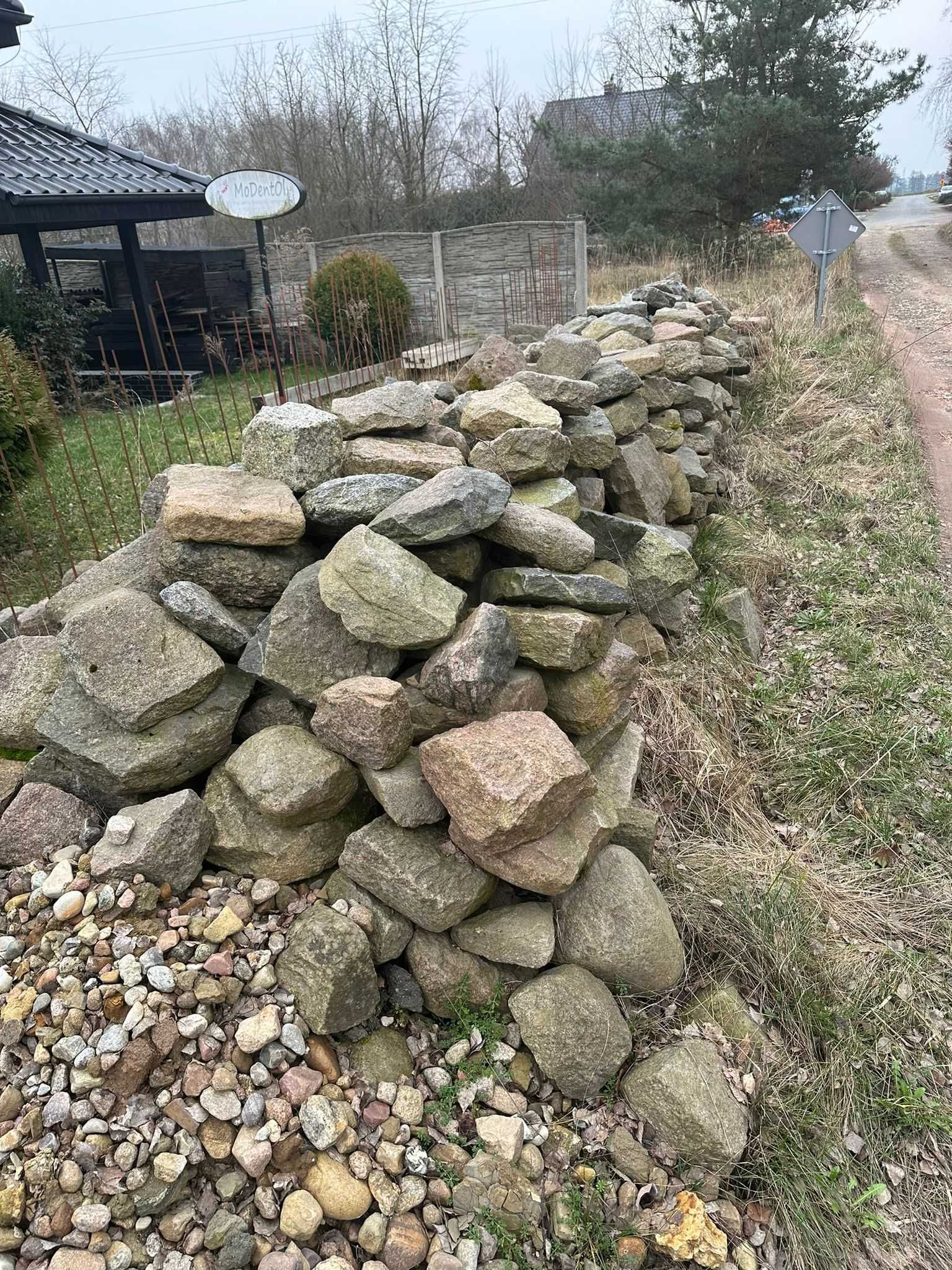 Kamień granit / polny łupany ogrodzenie mur ścieżki podjazdy