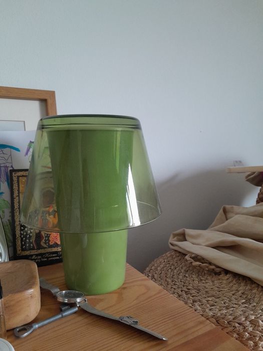 Ikea gavik lampa szklana bez klosza zielona vintage szkło