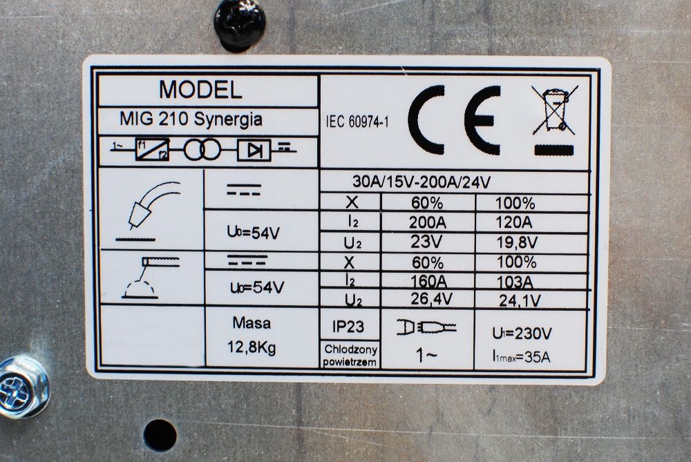 migomat 210 synergia manual 60 % 200A tig mma lutospaw zestaw wysyłka