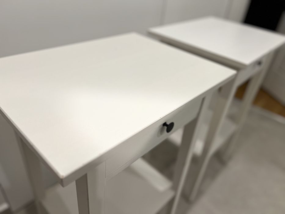 Stolik nocny Ikea Hemnes lite drewno biały bejcowane szuflada