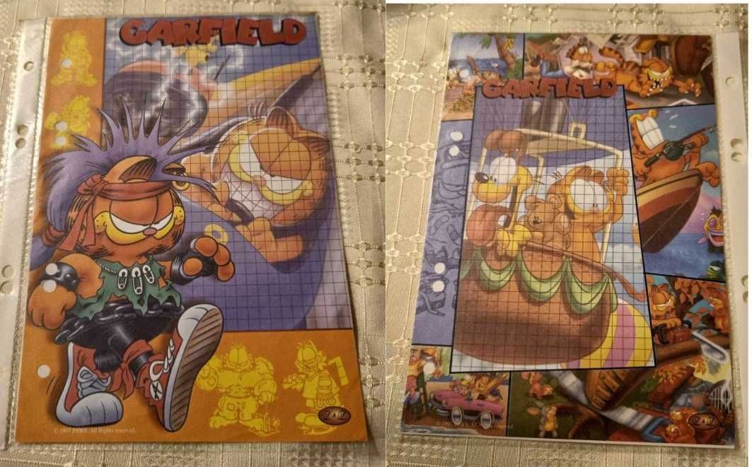 Karteczki kolekcjonerskie z lat 90' do segregatora Garfield