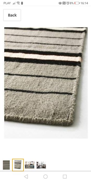 Dywan 100 % wełna 240 na 170 cm bjornlooka płaskotkany dwustronny