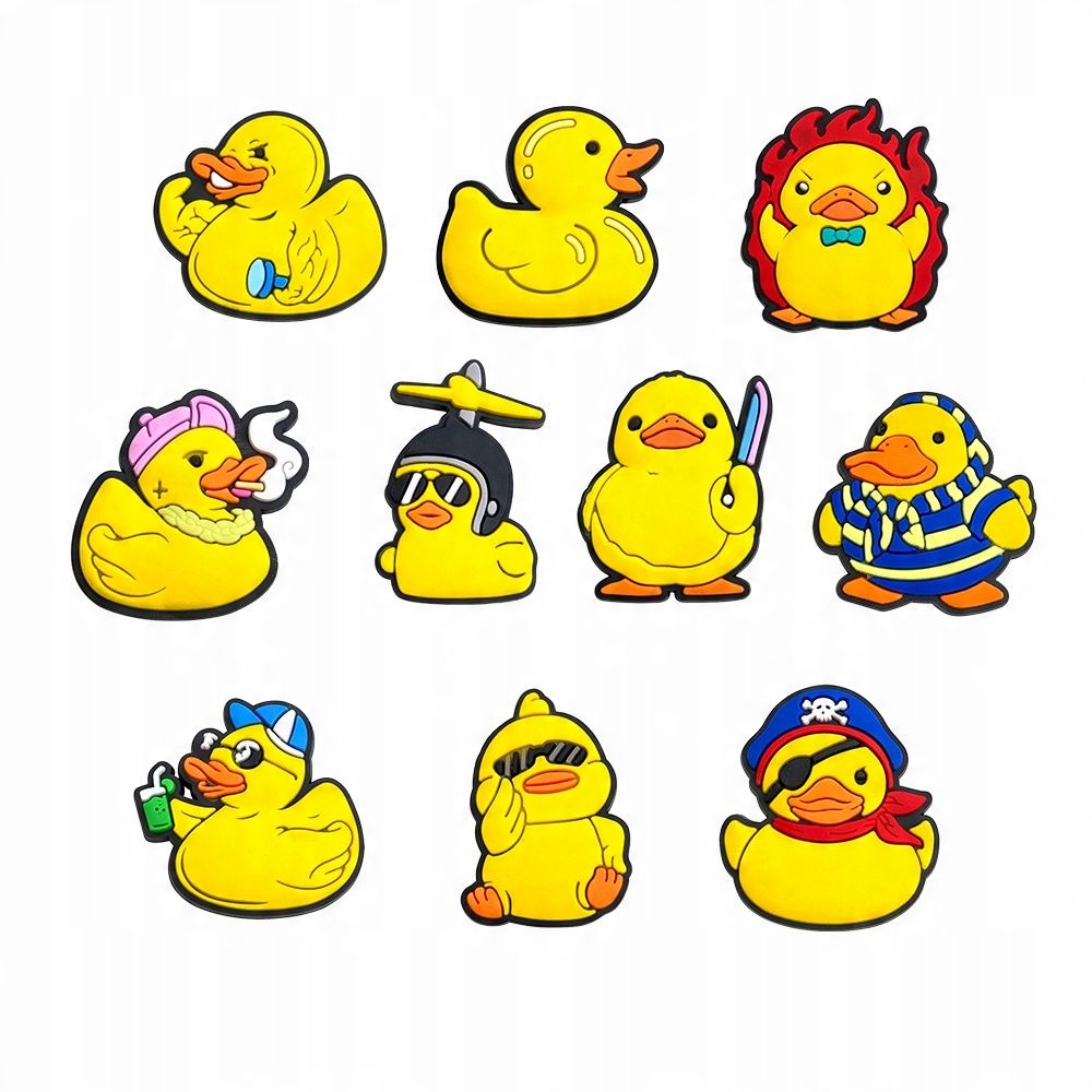 Przypinki do Crocs GUMOWE KACZKI DUCK do butów telefonu zestaw 10 szt