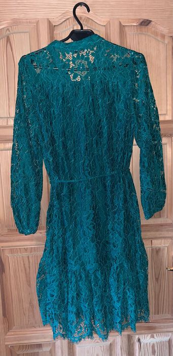 Reserved sukienka koronka oversize zielona S M nowa