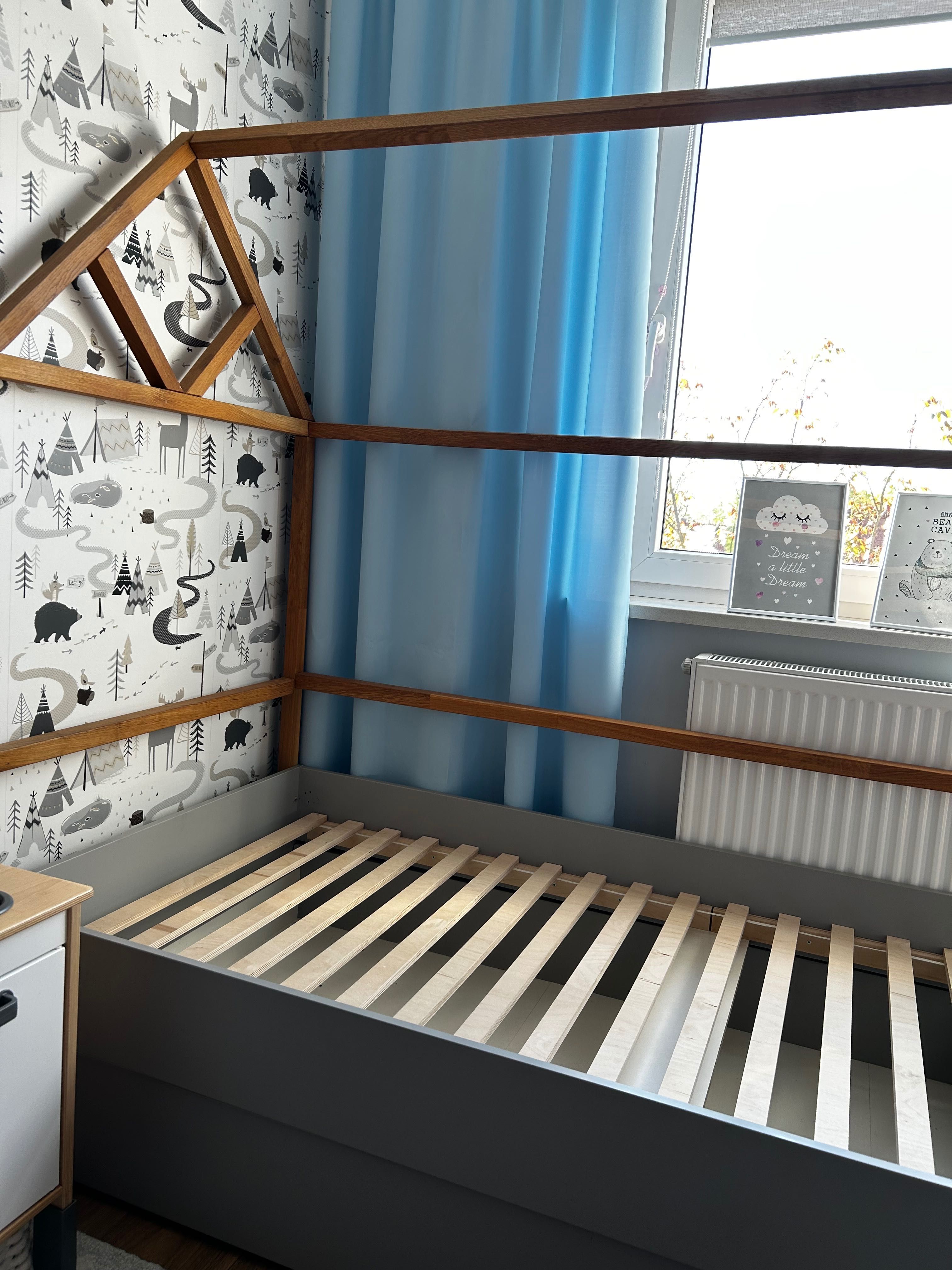 Łóżko  drewniany domek 90x200 plus skrzynia