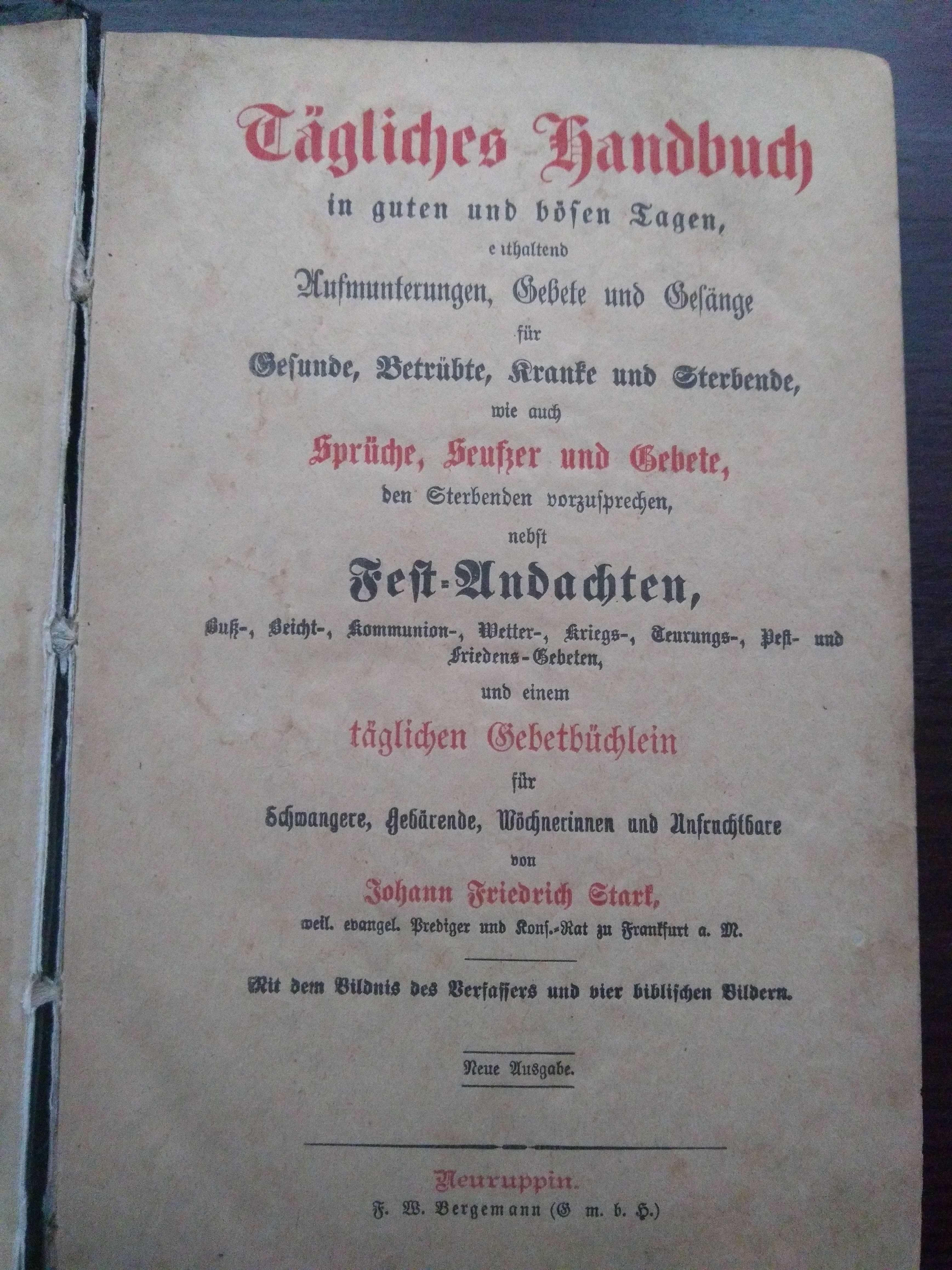 Tägliches Handbuch antyk książka 1872r