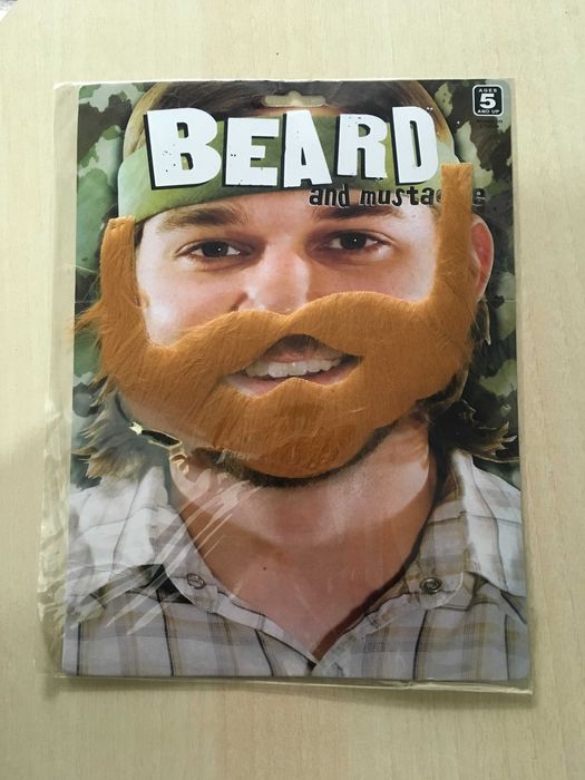 Bigode e Barba Ruiva Postiço Falso Máscara Carnaval NOVO