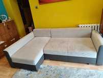 Szara rozkładana wersalka typu L narożnik rogówka kanapa sofa