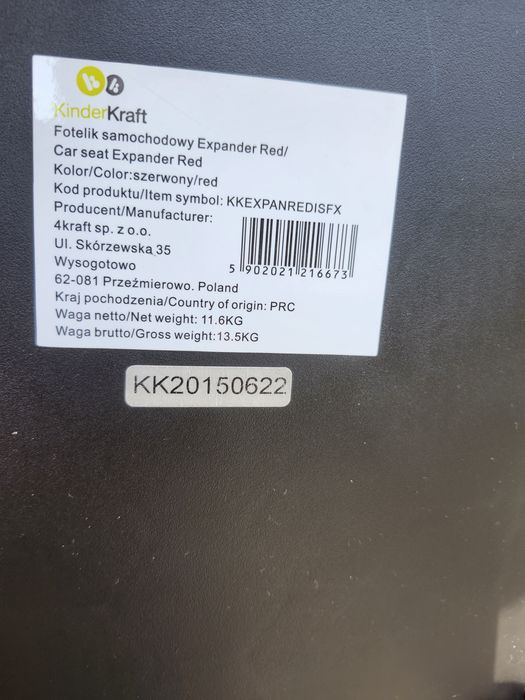 Fotelik samochodowy Expander Isofix