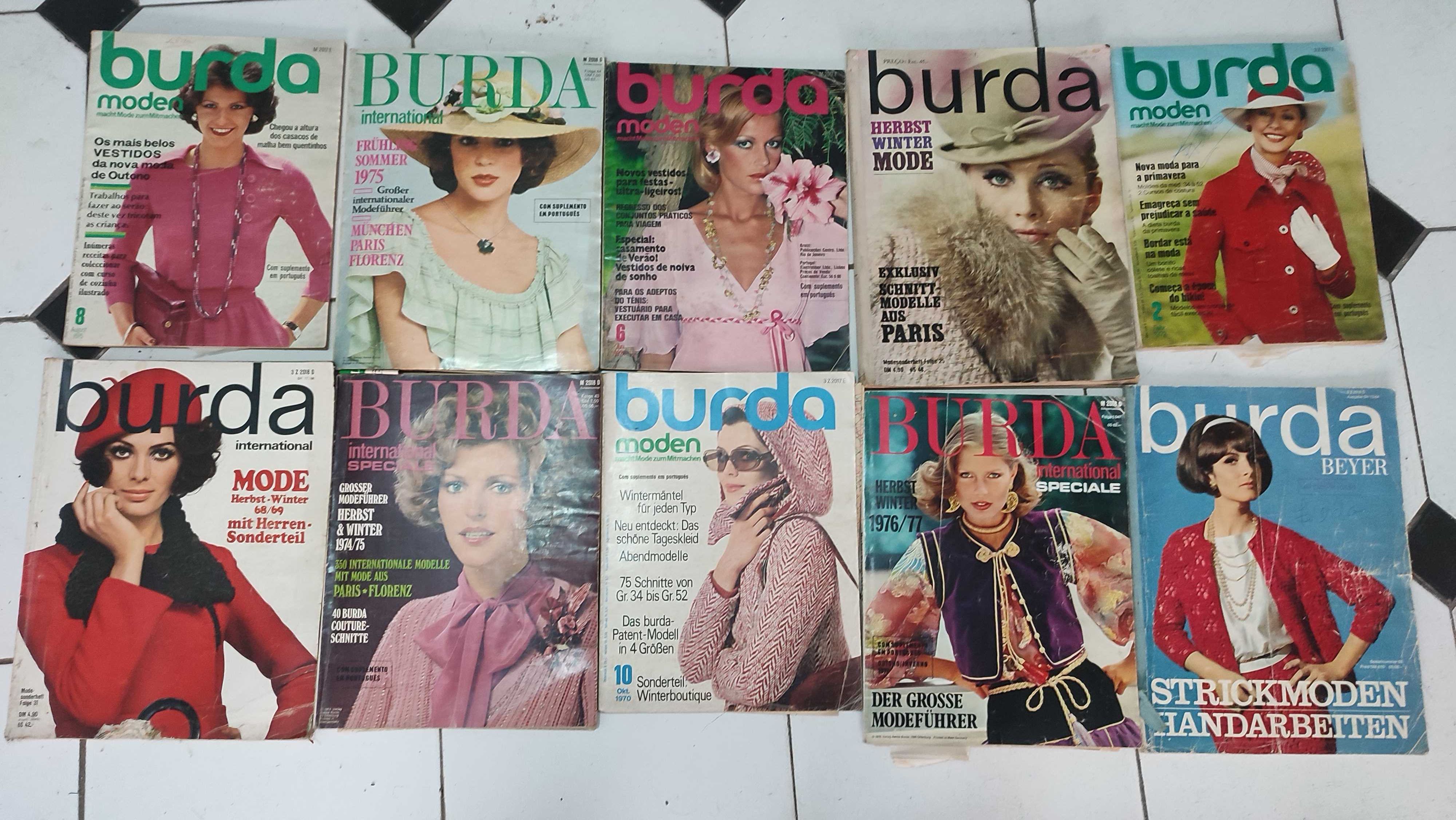 Lote 20 revistas antigas estrangeiras de Moda