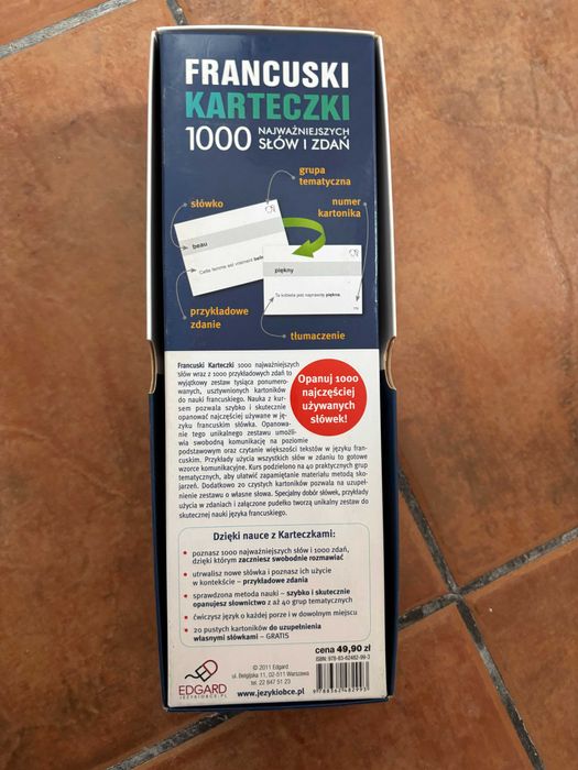 Fiszki język francuski 1000 dla początkujących NOWE