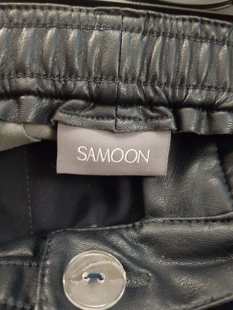 Joggersy eko skóra granat roz. 46 Samoon.