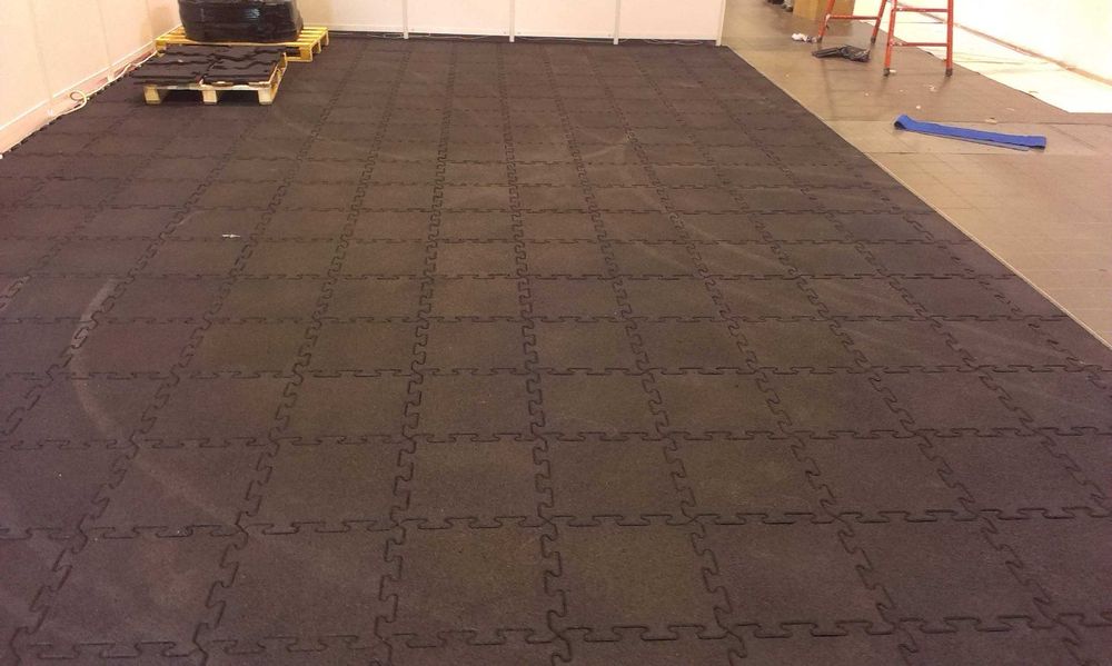 Puzzle gumowe mata podłoga nawierzchnia zielona 20mm 40x40