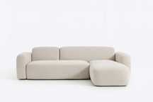 Sofá Chaise Longue Reversível – Cru, Bege Claro – Moderno- Como Novo