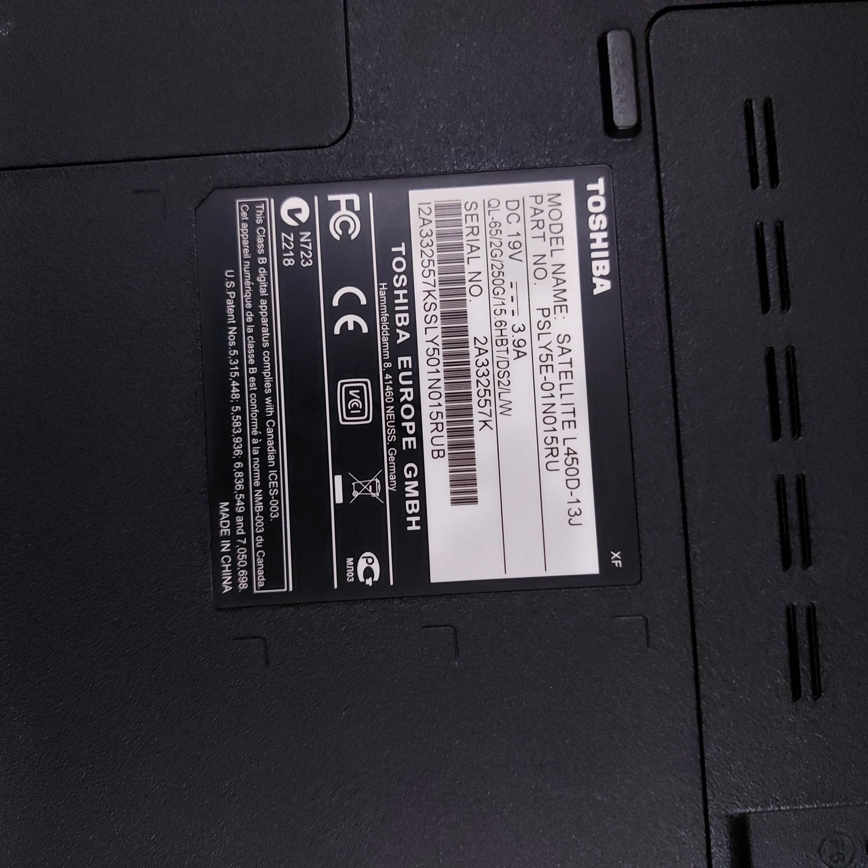 2 ноутбуки з Європи Toshiba Sattelite L450- 13J i 13X на запчастини.