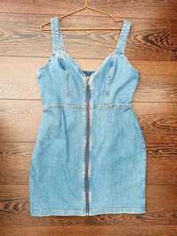 H&M sukienka jeans zamek zip 44