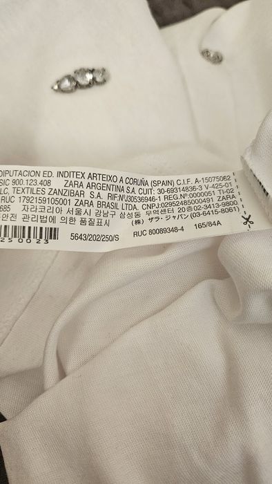 Zara t-shirt r. S nowy cyrkonie bawełna i modal