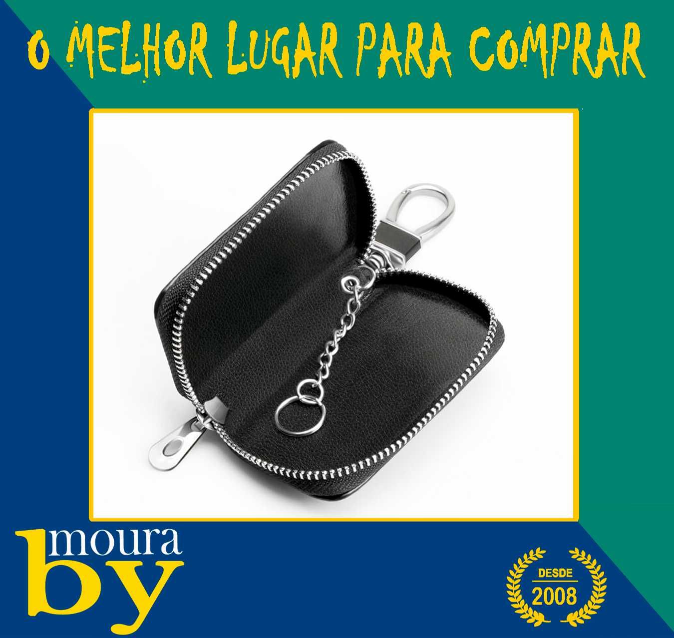 Bolsa Porta chaves para comando  Audi em Preto creme Vermelho riscado