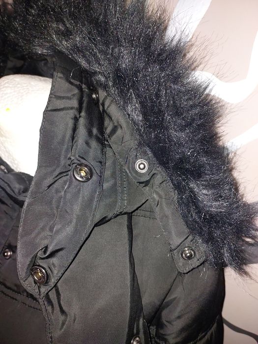 Długa, cieplana, pikowana kurtka