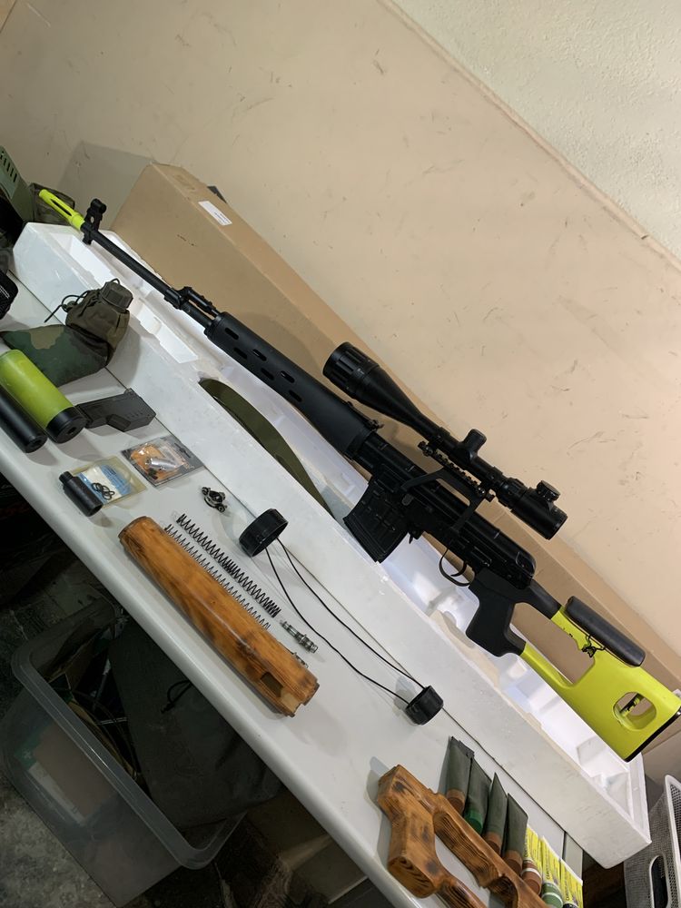 Arma/Réplica Airsoft - Sniper SVD Dragunov A&K NOVA EM CAIXA + ACESSÓR