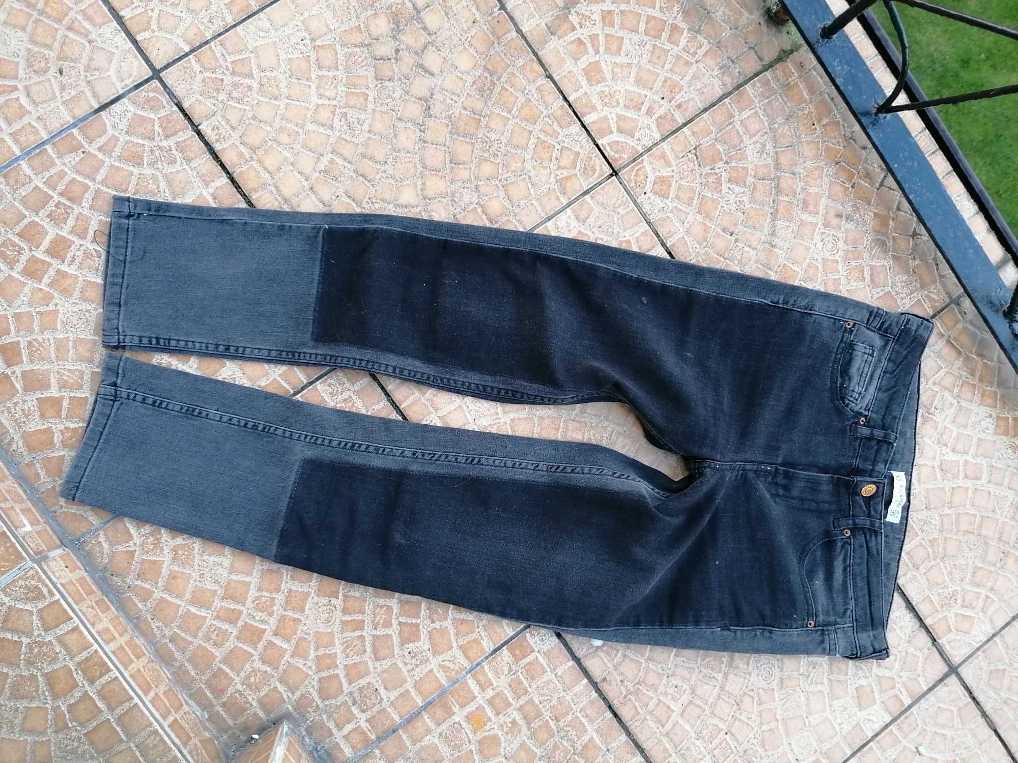 NOWE dżinsy spodnie do kostki jeansy rurki czarne XXS 32