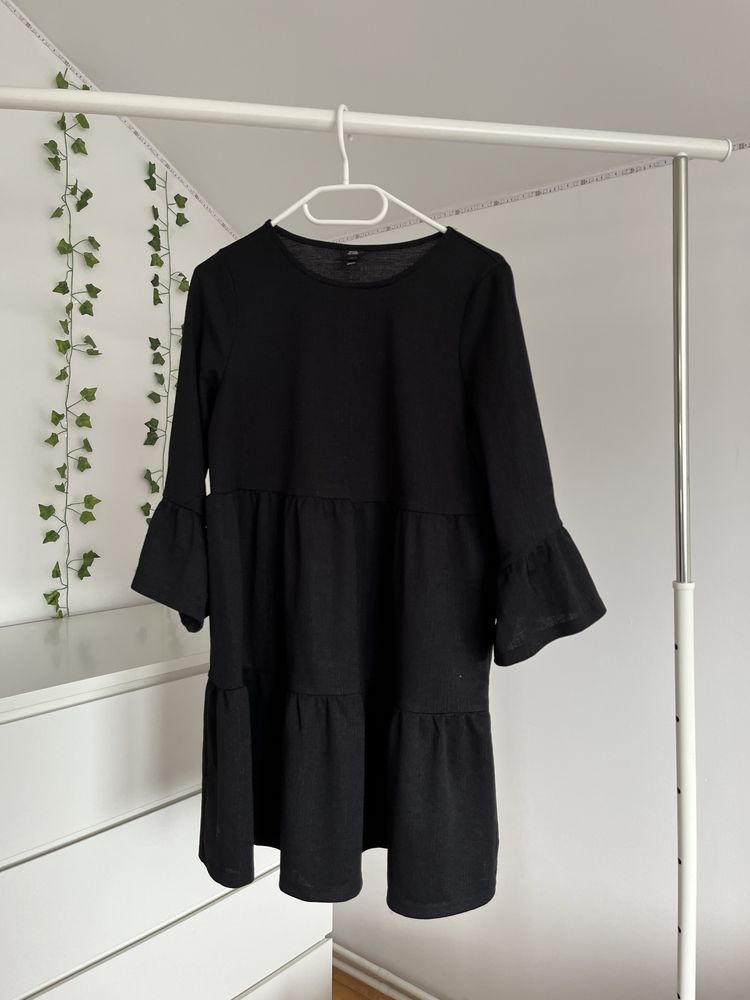 elegancka sukienka zwiewna czarna y2k vintage opium swag ghotic grunge