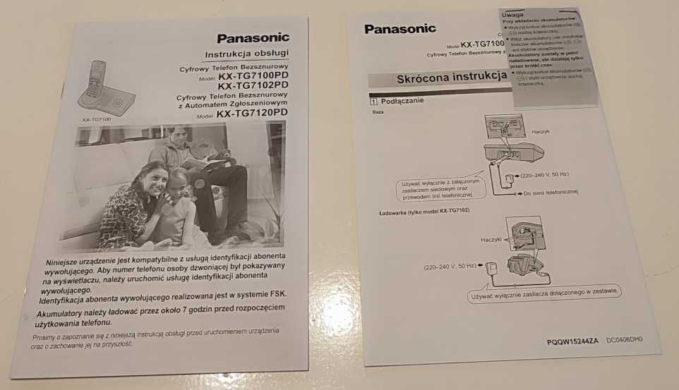 Telefon stacjonarny Panasonic, dwie bezprzewodowe słuchawki