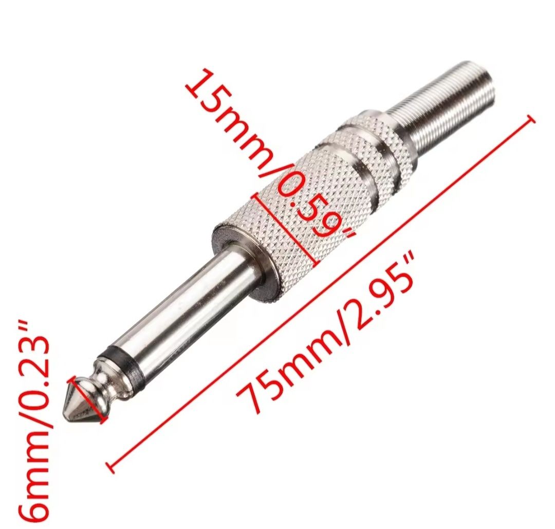 Gitara Basowa Wzmacniacz Wtyczka Kablowa Gitara Mono Amplifier Plug
