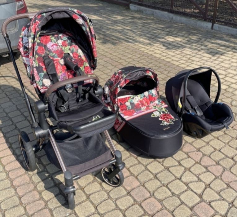 Wózek cybex priam Platinum spring blossom dark i fotelik Avionaut
