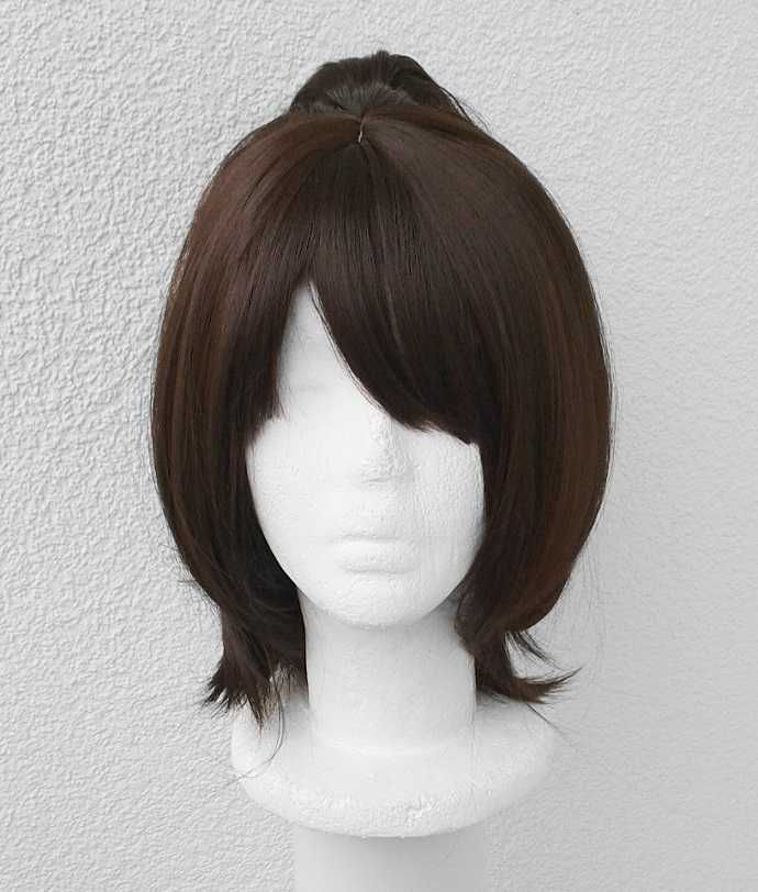 Brązowa peruka z kitką cosplay brązowy wig Zoe Hange Atak Tytanów