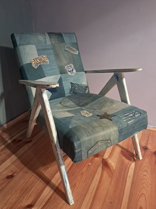 Fotel Var B-310 Chierowski obszyty w jeans