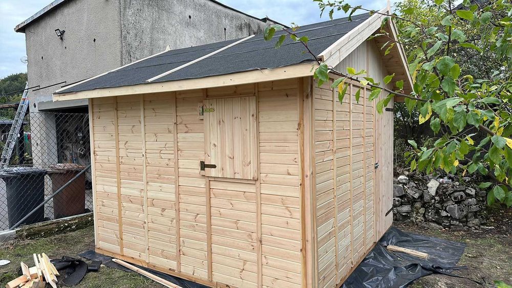 Domek drewniany narzędziowy 3x3m z transportem